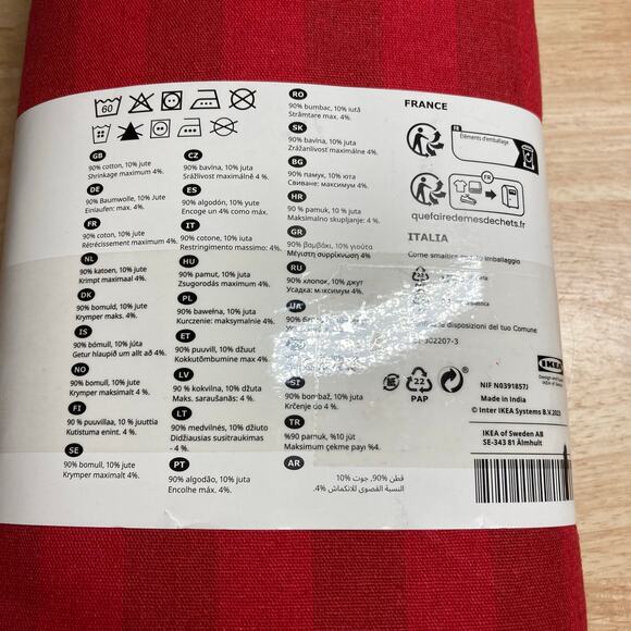 IKEA Vinterfint Design Synnove Mork STRIPED RED Tablecloth 57x126 inches - Picture 3 of 4